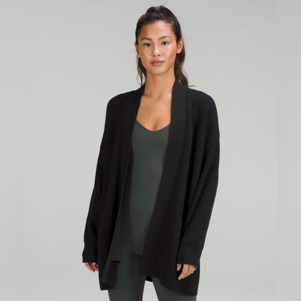 Lululemon Merino Wool-Blend Ribbed Long Wrap Sweater